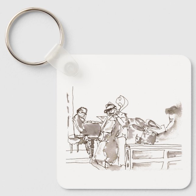 Chaveiro arte de banda de jazz (Frente)