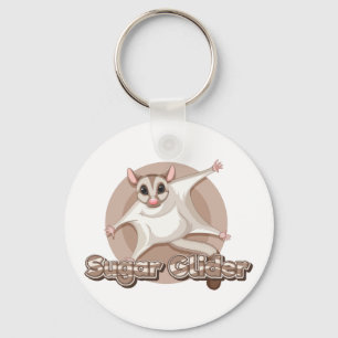 Chaveiro Arte de desenho animado de Sugar Glider em voo