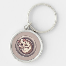 Chaveiro Arte de desenho animado de sugar glider enrolado