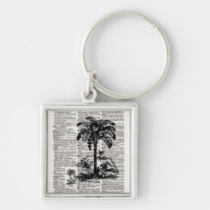 Chaveiro Arte de Dicionário de Árvore Palm