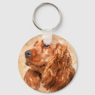 Chaveiro Arte de Digitas do cão de cocker spaniel do ingl
