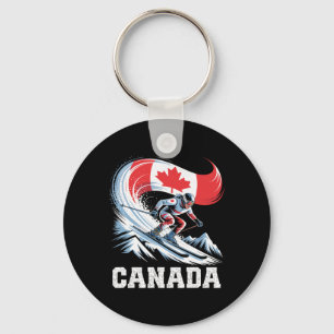 Chaveiro Arte de Esportes de Inverno de Esqui do Canadá Des