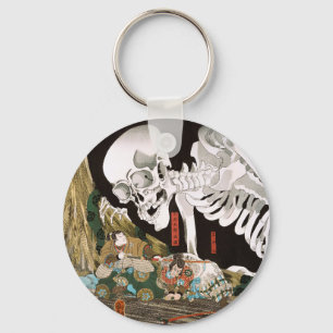 Chaveiro Arte de Esqueleto Espetacular Ukiyo-e Vintage Kuni