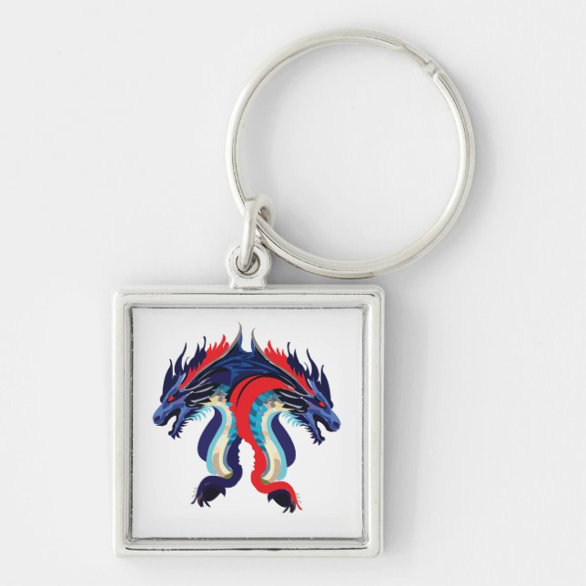 Chaveiro Arte de fantasia de dragão Dragão  (Frente)