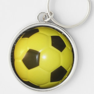 Chaveiro Arte de Futebol Vibrante Amarelo e Preto
