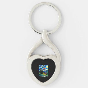 Chaveiro Arte de Gato Orgulho Gay Estilo Gato Noite Estrela