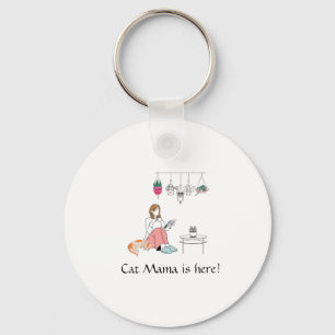 Chaveiro Arte de Linha de Menina Botânica Personalizada