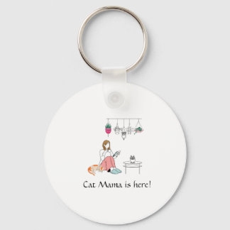 Chaveiro Arte de Linha de Menina Botânica Personalizada