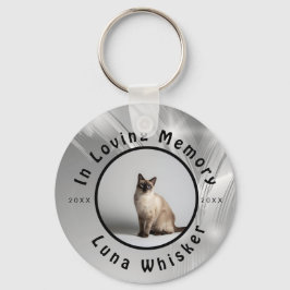 Chaveiro Arte de Moldura Circular de Foto de Gato Memorável
