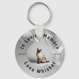Chaveiro Arte de Moldura Circular de Foto de Gato Memorável