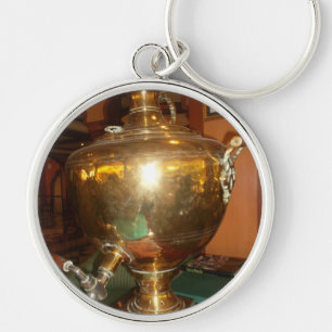 Chaveiro Arte de Parede e Impressão de Bule de Chá Dourado