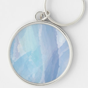 Chaveiro Arte de pincel azul, abstrato, cor de água legal