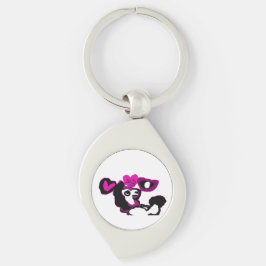 Chaveiro Arte de poodle roxo