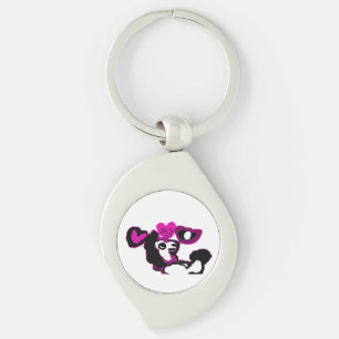 Chaveiro Arte de poodle roxo