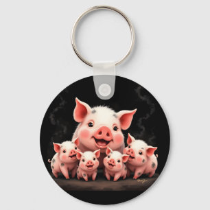 Chaveiro Arte de Porco – Porca Mãe e Leitões