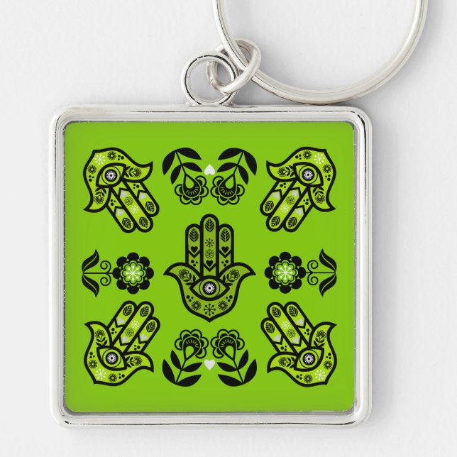 Chaveiro Arte de Proteção da Mão Hamsa (Frente)