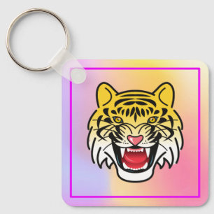 Chaveiro Arte de Rosto de Tigre Sorridente-21876