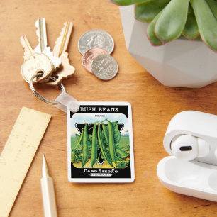 Chaveiro Arte de rótulo de pacote de sementes vintage, legu