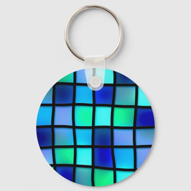 Chaveiro Arte de Vidro Arrefecida Verde Púrpura Azul Turque (Frente)