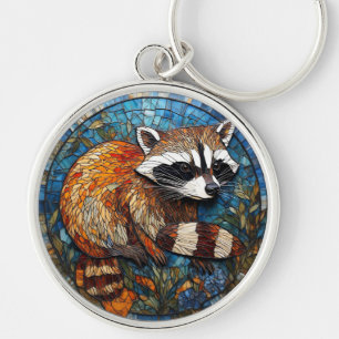 Chaveiro Arte de Vitral de Guaxinim