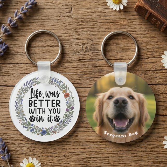 Chaveiro Arte delicada de impressão de pata de memorial de  (Dog pet memorial keychain)