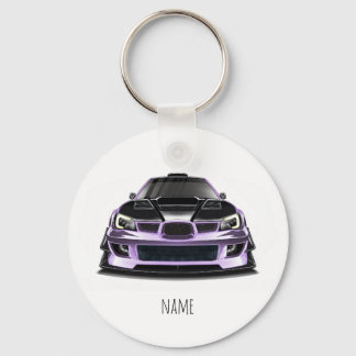 Chaveiro arte desenhada à mão com olho apertado roxo