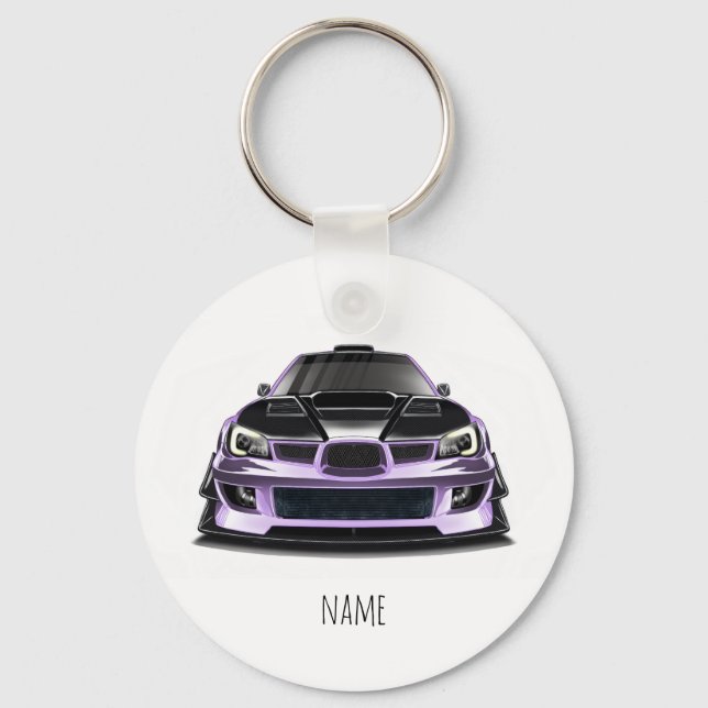 Chaveiro arte desenhada à mão com olho apertado roxo (Frente)