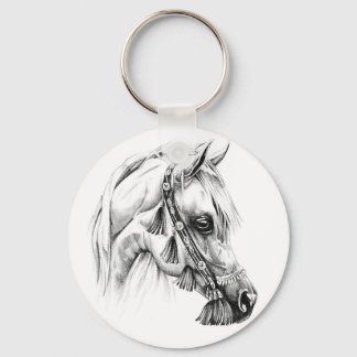 Chaveiro Arte desenhada com cavalos feita à mão