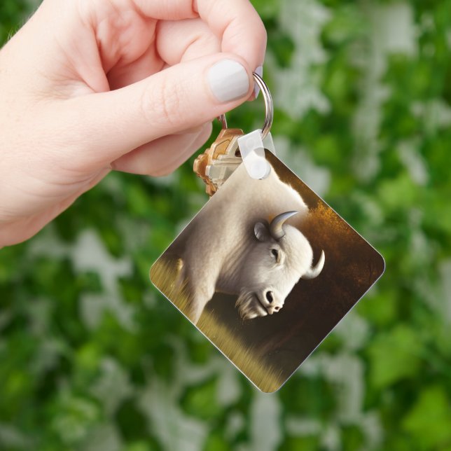 Chaveiro Arte Digital Mística Branca Buffalo (Mão)