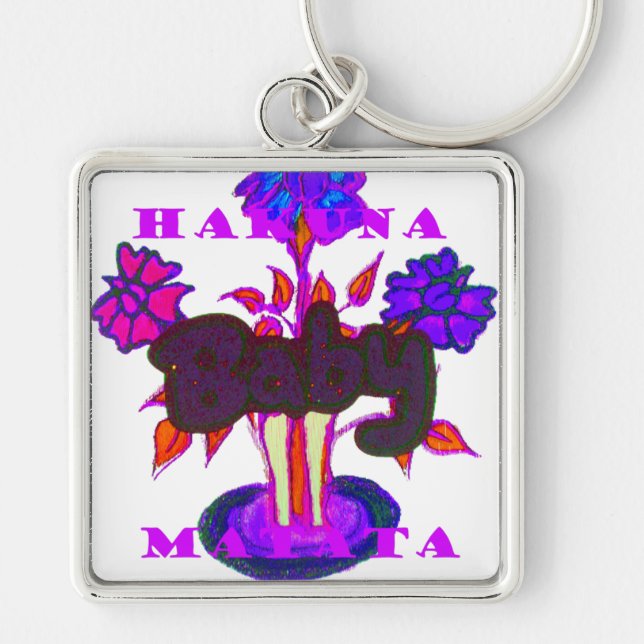 Chaveiro Arte do Coração Queniano: Eu Amo o Quênia (Frente)