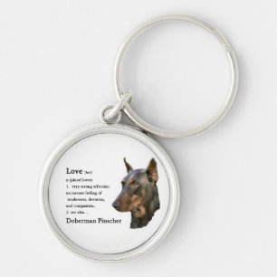 Chaveiro Arte do Doberman Pinscher O Amor É...
