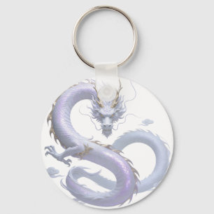 Chaveiro Arte do Dragão Branco   Estética de Fantasia Mític