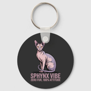 Chaveiro Arte do Gato Sphynx sob Luz Solar