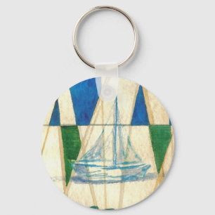 Chaveiro Arte do olhar do vintage da aguarela da navigaçã