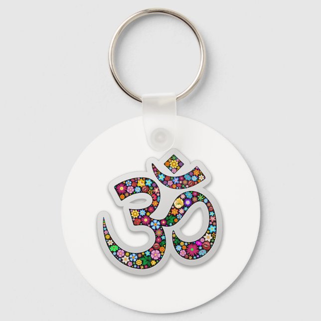 Chaveiro Arte do Símbolo Floral Namaste (Frente)