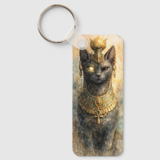 Chaveiro Arte em Aquarela da Deusa Gata Bastet do Antigo Eg