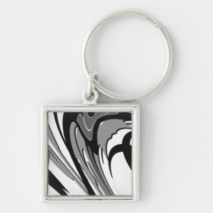 Chaveiro Arte em forma de preto e branco