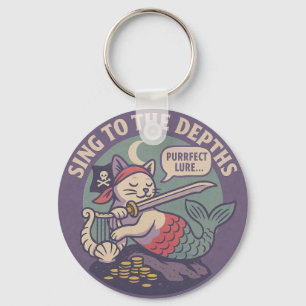 Chaveiro Arte engraçada de gato pirata Purr-maid