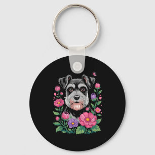 Chaveiro Arte engraçada de Schnauzer para mulheres amantes