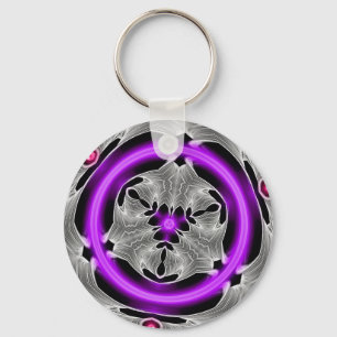 Chaveiro Arte estrangeira - néon roxo