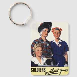 Chaveiro Arte Feminista de Soldados da Segunda Guerra Mundi