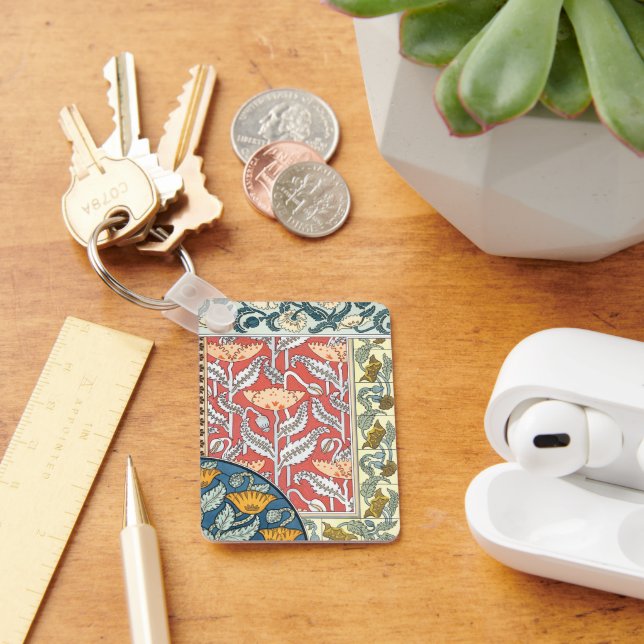 Chaveiro Arte Floral Antiga Poppies Flores Nouveau (Mesa)