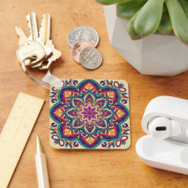 Chaveiro Arte Floral Boho Folclórico