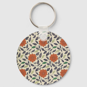 Chaveiro Arte floral do teste padrão de China do vintage