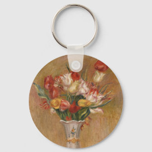 Chaveiro Arte Floral Vintage de Tulipa Cottagecore Renoir