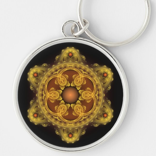 Chaveiro arte fractal mandala de fada (Frente)