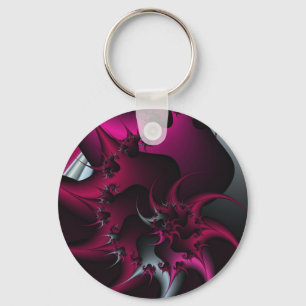 Chaveiro arte fractal rosa