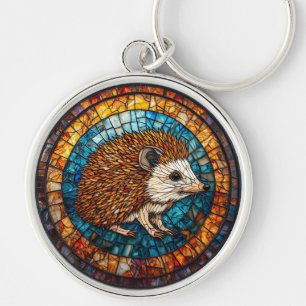 Chaveiro Arte Intrincada de Vidro Pintado deouriço-cacheiro