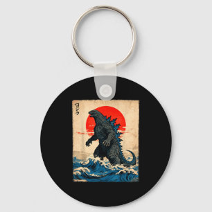 Chaveiro Arte japonesa vintage monstro Kaiju