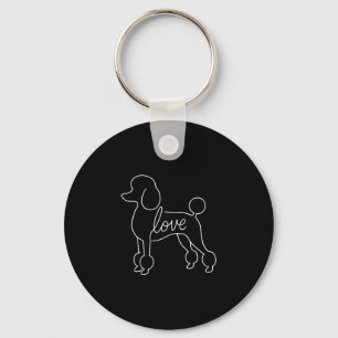 Chaveiro Arte linear de amor por poodle design minimalista 